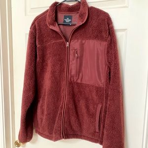 Faded Glory wine red teddy fleece jacket